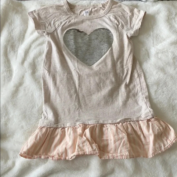 Gap Kids Heart Sequin Tunic Ruffle Top - Picture 4 of 7